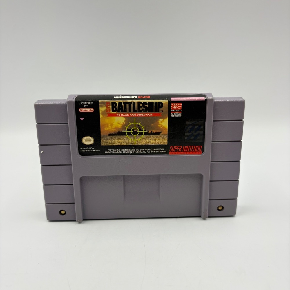 Nintendo Super Battleship SNES Game Cartridge SNS-BB-USA Grey Good Authentic